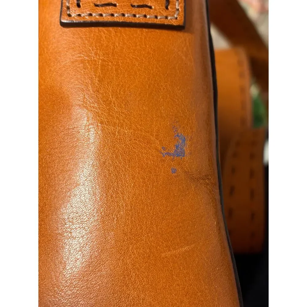 Vintage Fossil Women’s Cognac Leather Shoulder Bag Brown Purse